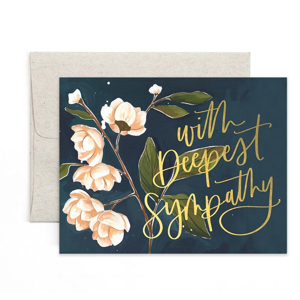 Card - Sympathy - With Deepest Sympathy Gold on Floral by 1Canoe2