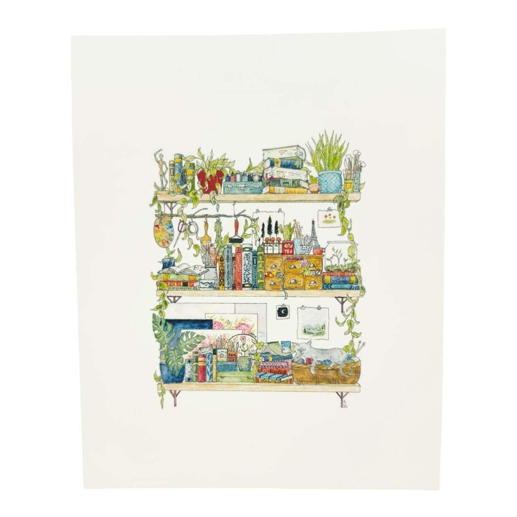 Art Print - 8x10 - The Artist's Shelves by Lizzy Gass