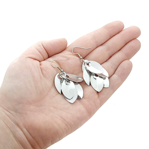 Earrings - Short Leafy Cascade (Silver) by Rebeca Mojica