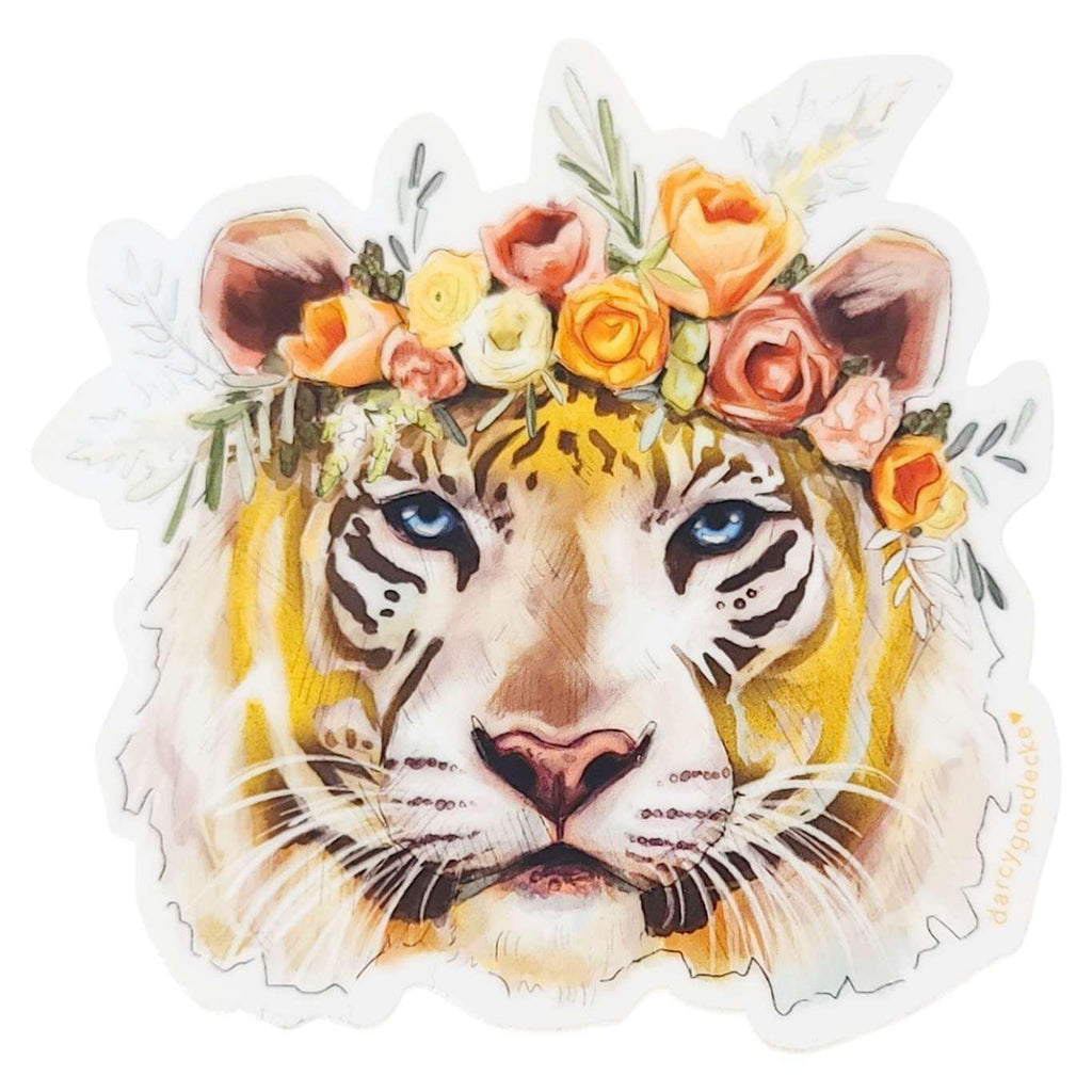 Sticker - 4 in - Golden Tiger Vinyl by Darcy Goedecke