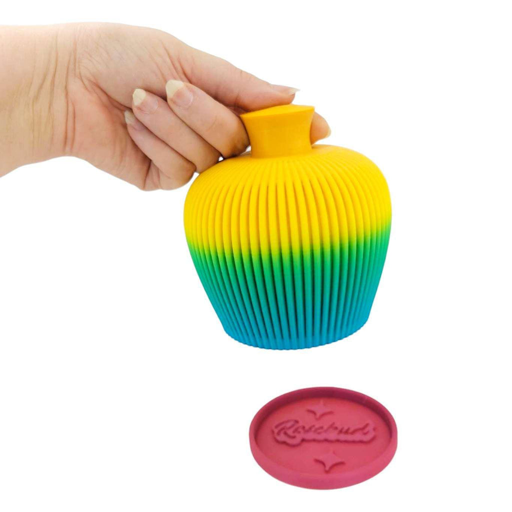 Thumb Pot - Ribbed Water Bell with Drip Tray (Rainbow) by Rosebud Homegoods