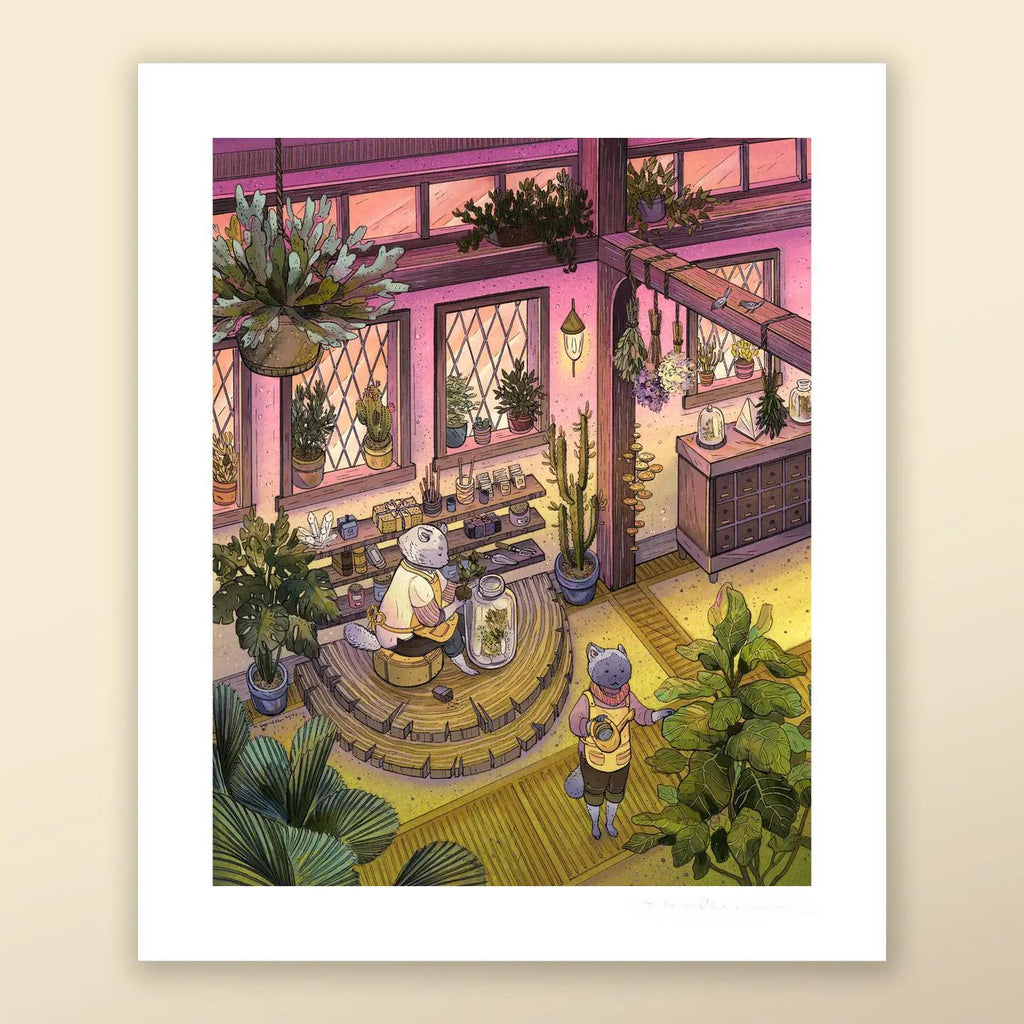 Art Print - 10x12in - Feline Florists by Nimasprout