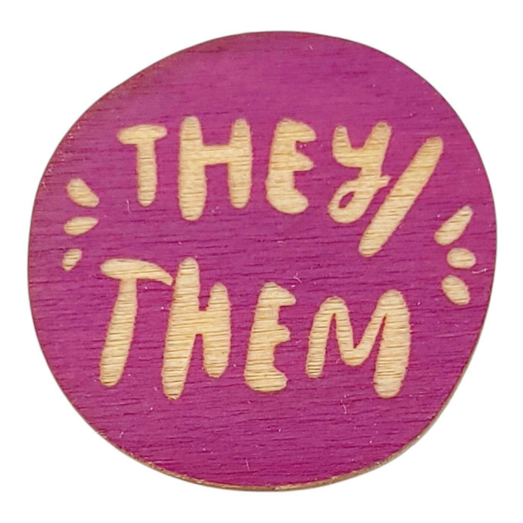 Pronoun Pins - They/Them (Assorted Colors) by SnowMade