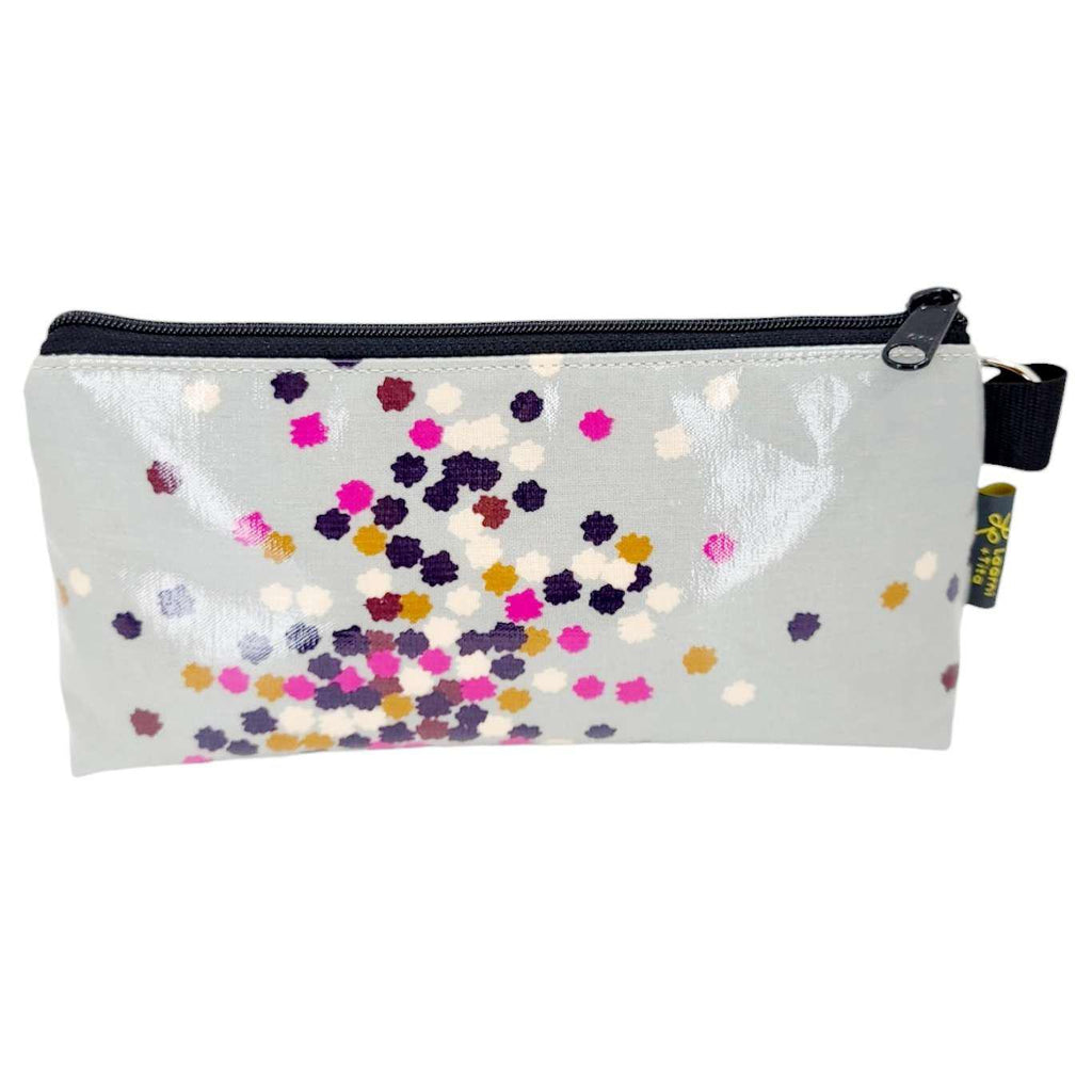 Makeup Bag - Small - Colorful Confetti on Grey by Laarni and Tita