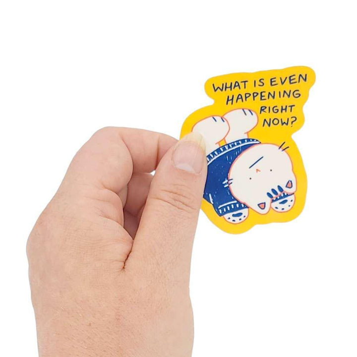 Sticker - What is Even Happening Cat by Laura Zeng