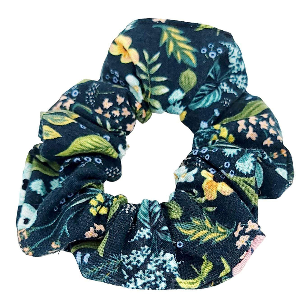 Hair Accessory - Classic Scrunchy in Navy Floral by imakecutestuff