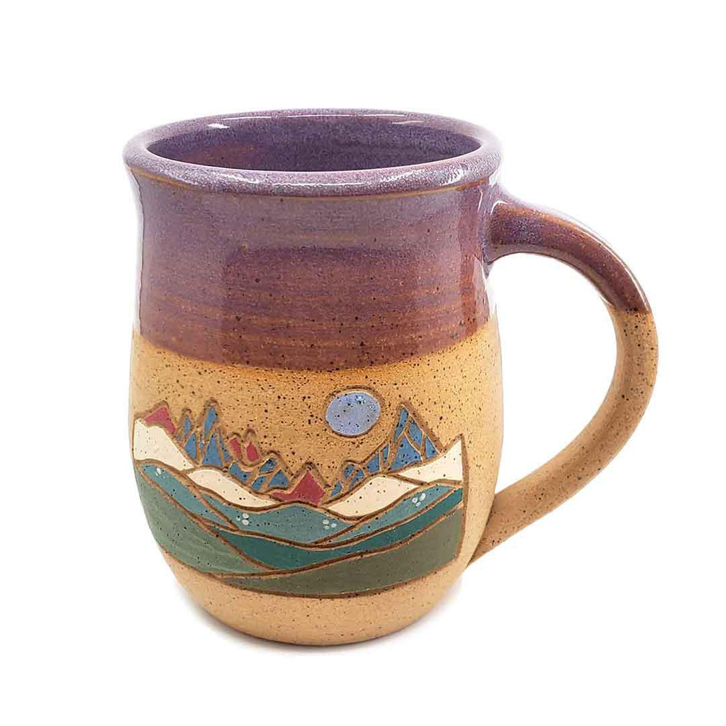 (20% Off) Mug - 16oz - Mountain Mug - Purple Moon by Forest Jeannie Pottery