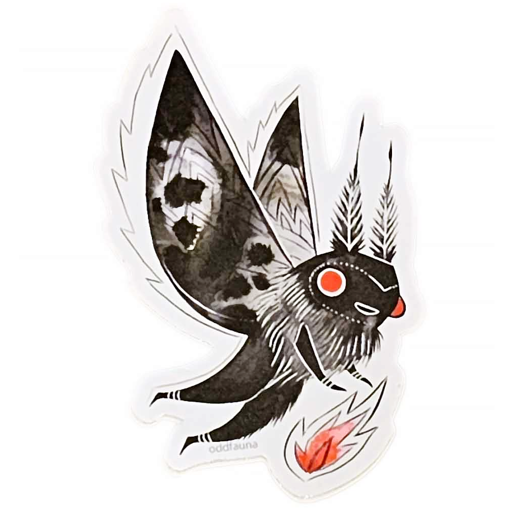 Stickers - Mothman Vinyl Sticker by Odd Fauna