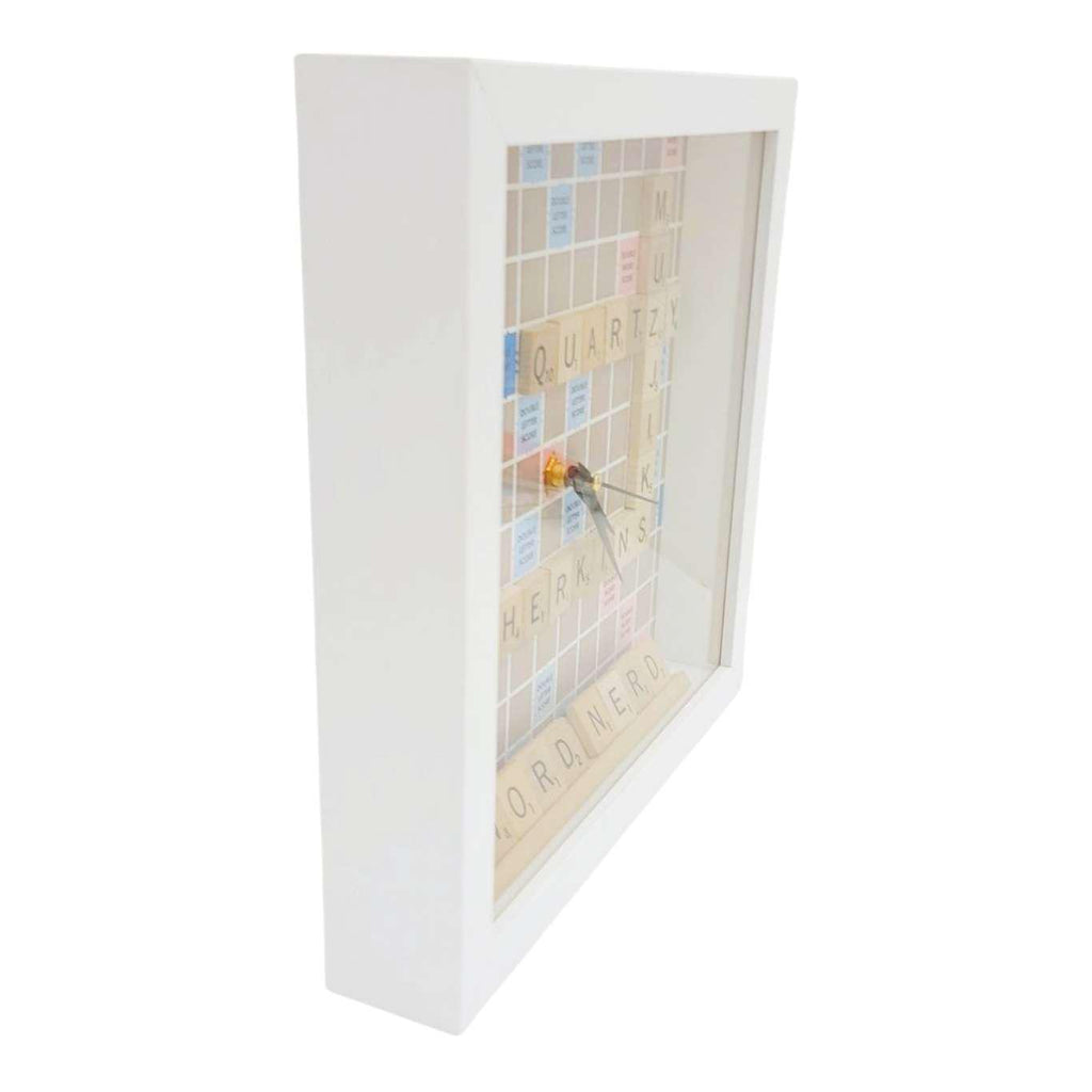 Clock - Vintage Game Board (Word Scramble) by Crafty Earth Monkey