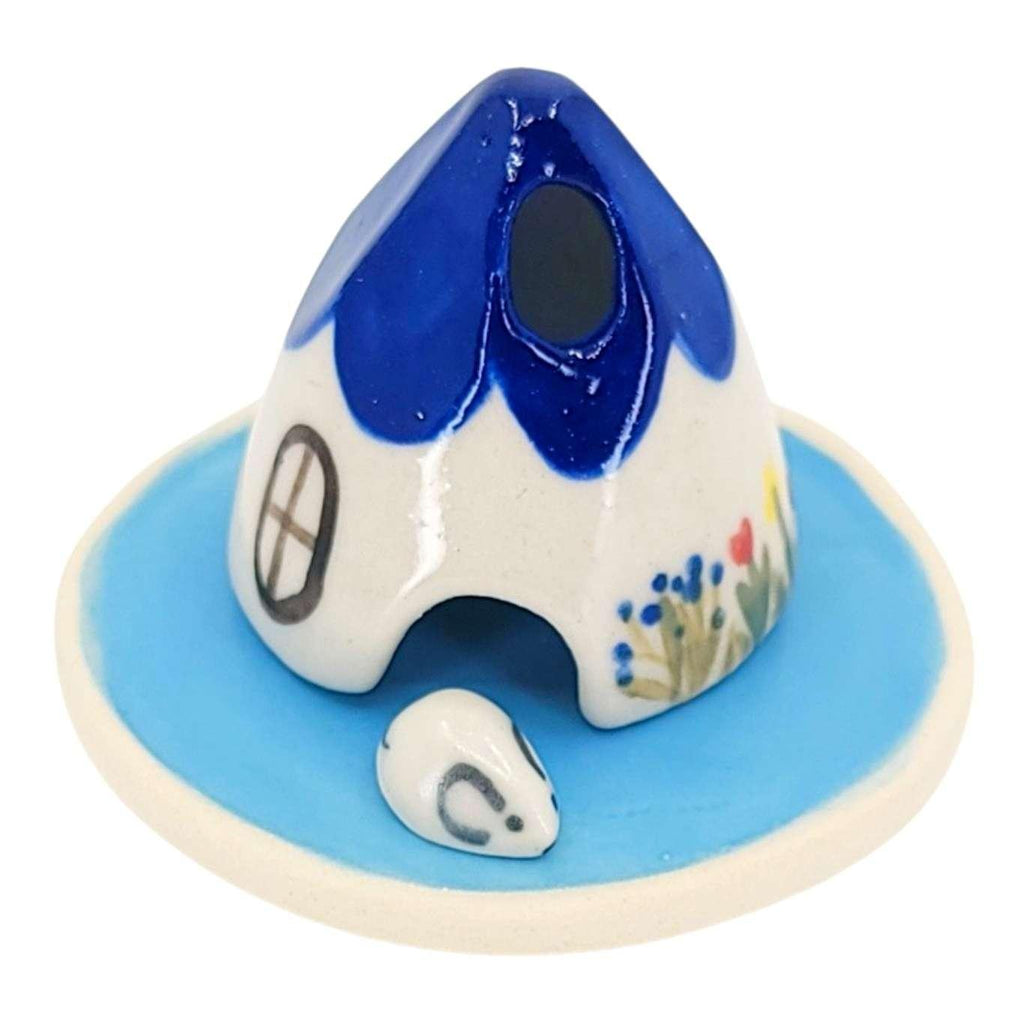 Figurine Set - Mouse House Incense Burner (Blue) by Spalted Home