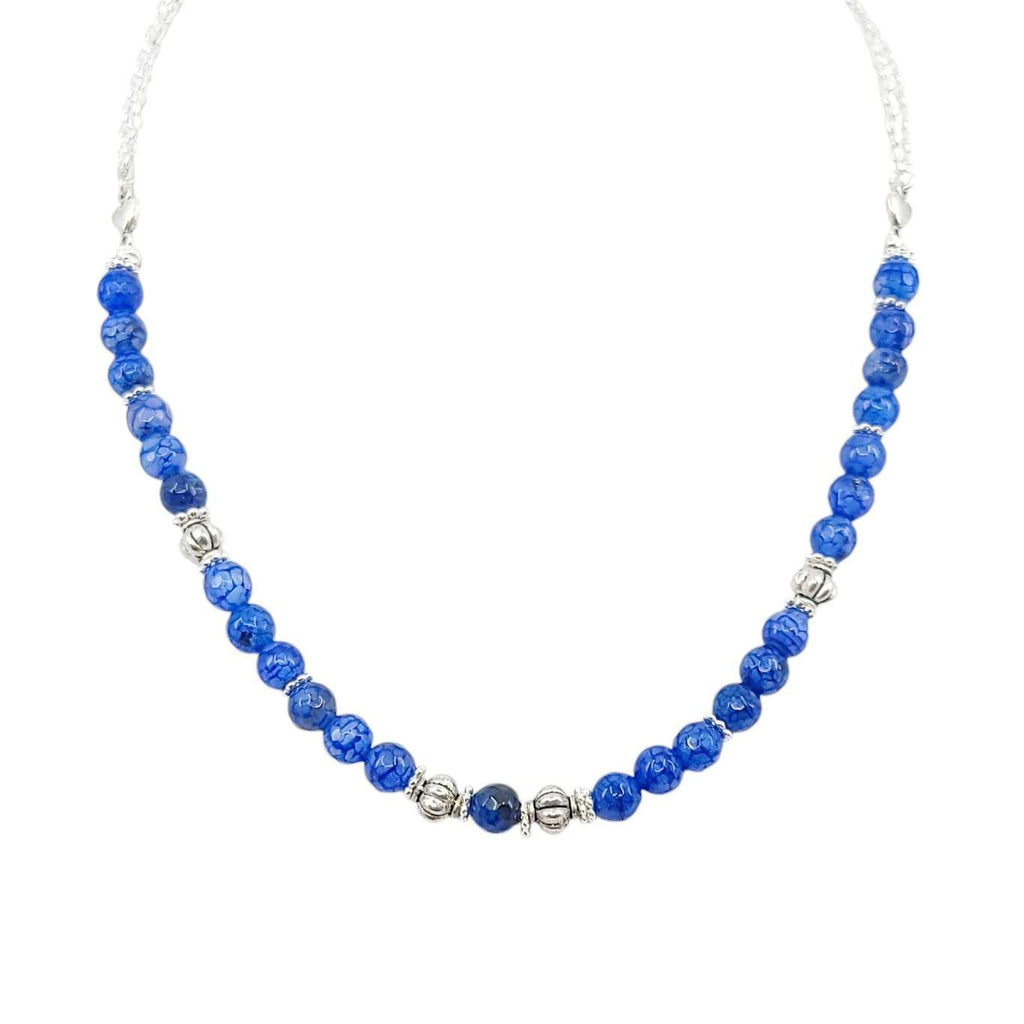 Necklace - Bead Chain (Cobalt Dragon’s Vein Agate) by Tiny Aloha