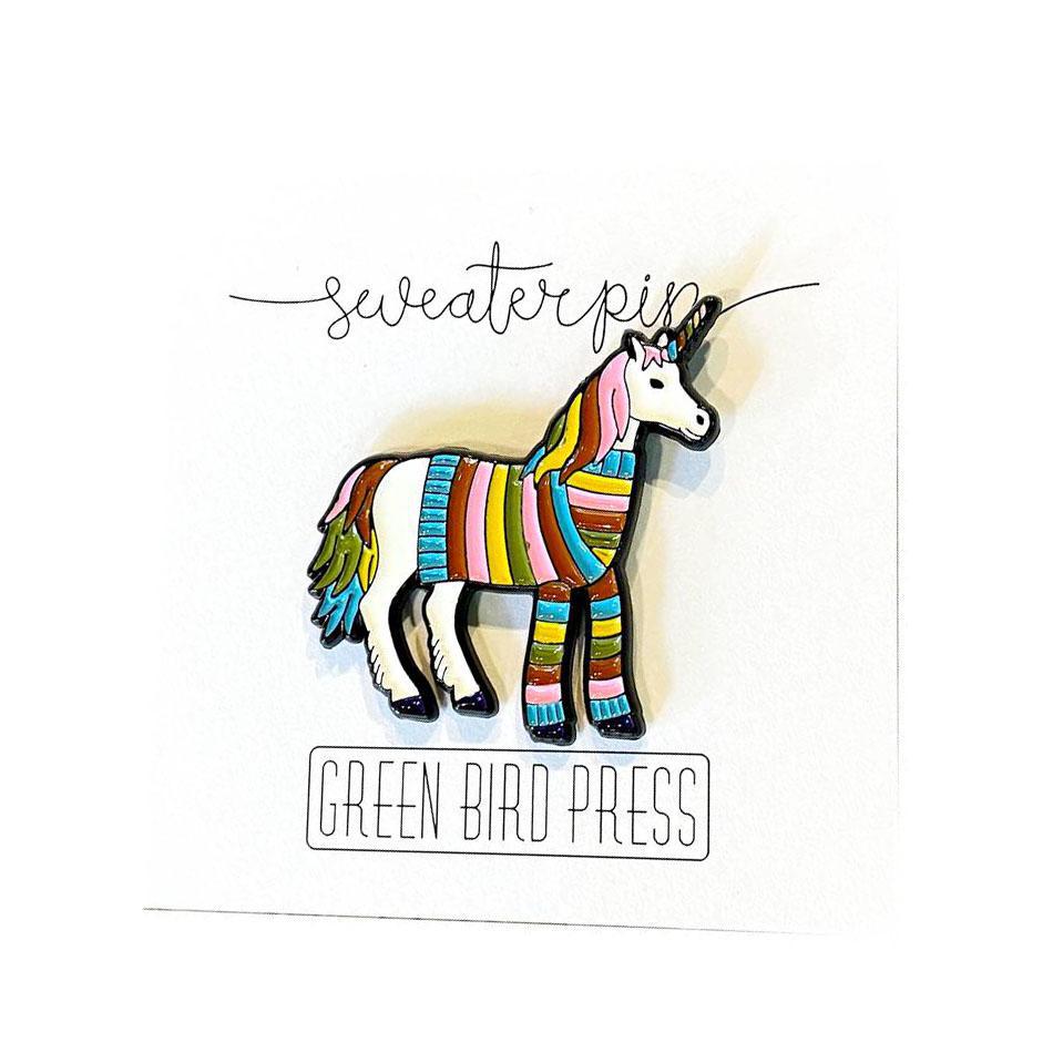 Enamel Pin - Unicorn Sweater by Green Bird Press