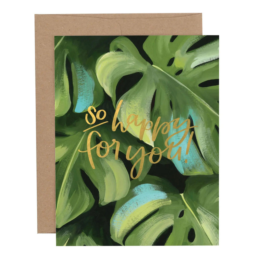 Card - Congratulations - So Happy for You Tropical Leaves by 1Canoe2