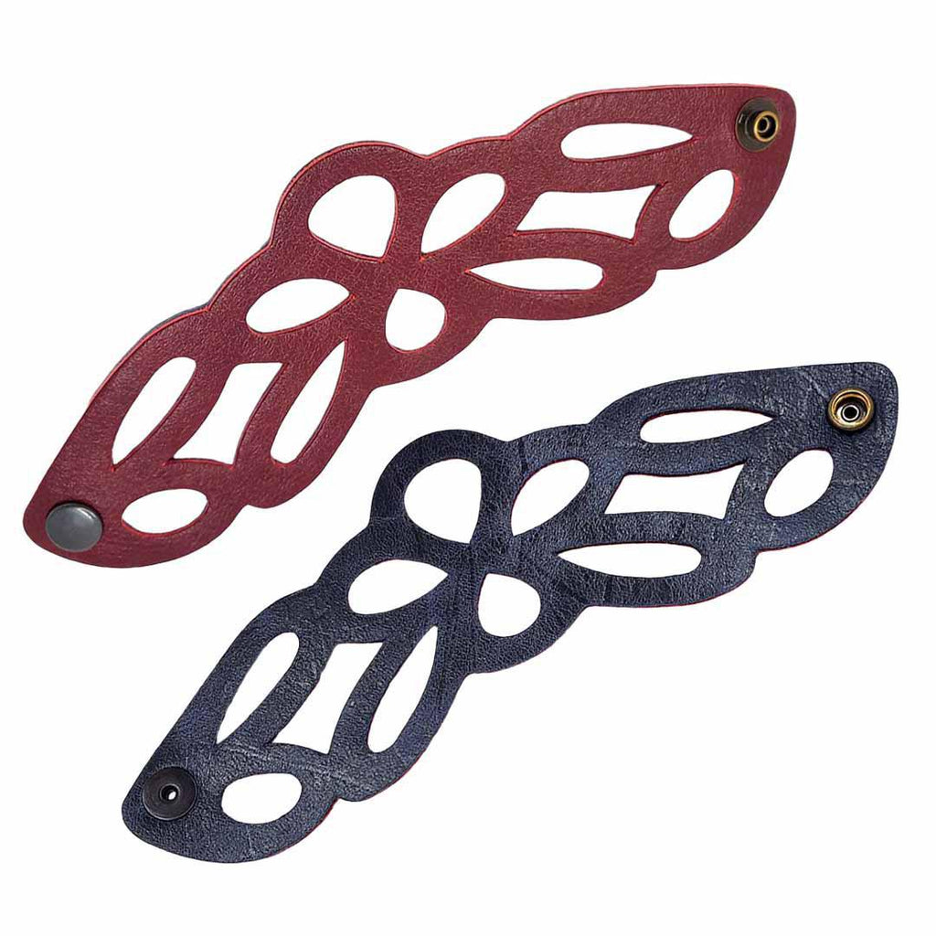 Cuff - Butterfly Reversible (Cranberry Red and Midnight Blue) by Oliotto