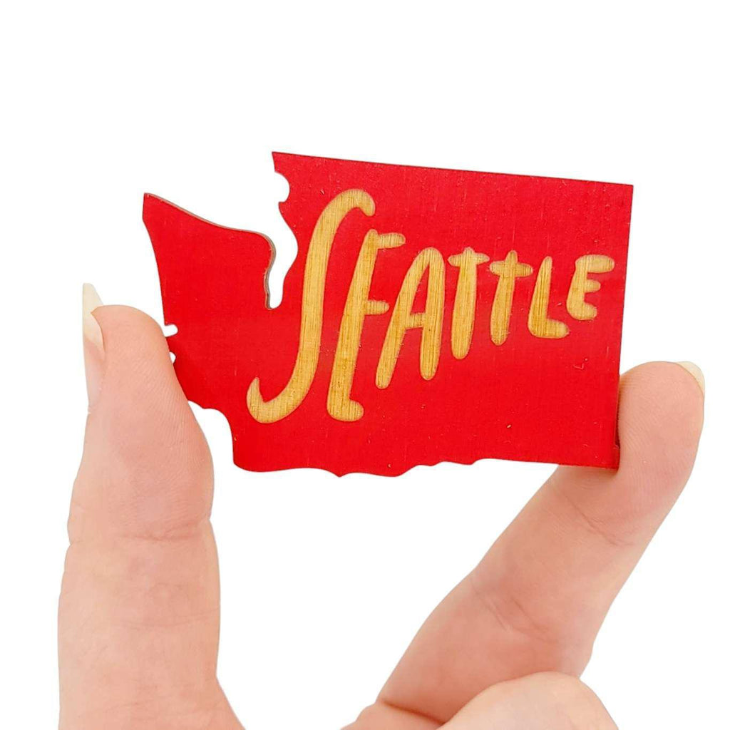 Magnets - Small - Seattle WA State (Assorted Colors) by SnowMade