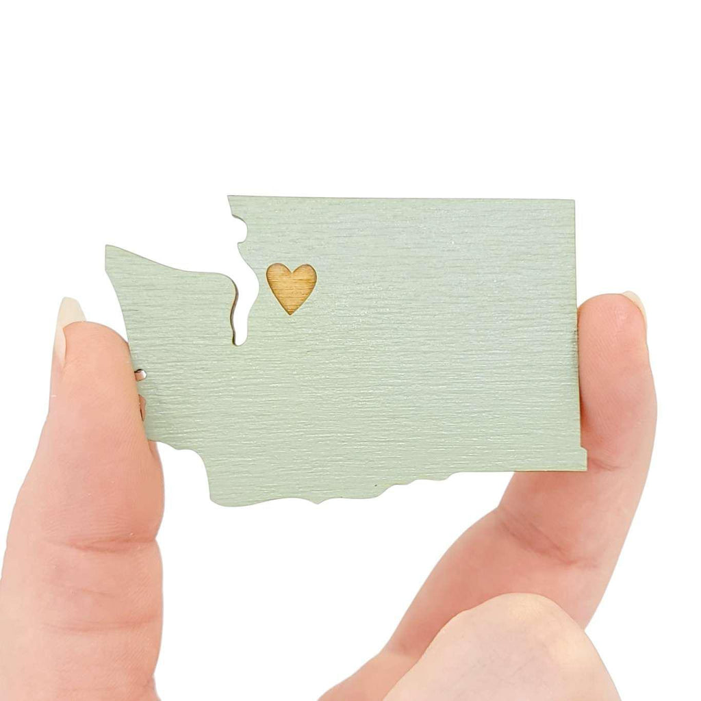 Magnets - Small - WA State Heart Over Seattle (Asst Colors) by SnowMade