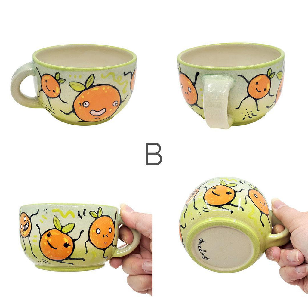 Mug - 16oz - Dancing Oranges (A - D) by Dwadlings