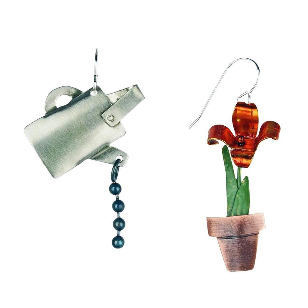 zEarrings - Watering Can & Flower by Chickenscratch