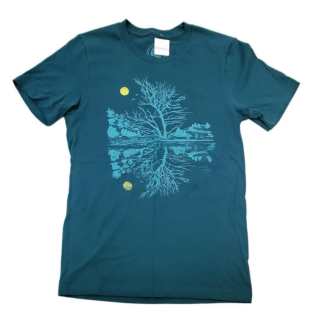 Adult Crew Neck - Reflections Atlantic Blue Tee (S - 2X) by Slow Loris