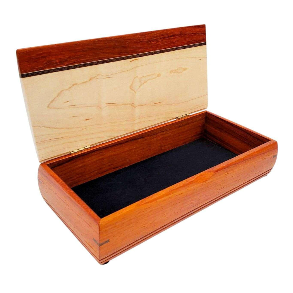 Jewelry Box - Cache Box (Padauk Body, Curly Maple, Wenge) by Mikutowski Woodworking