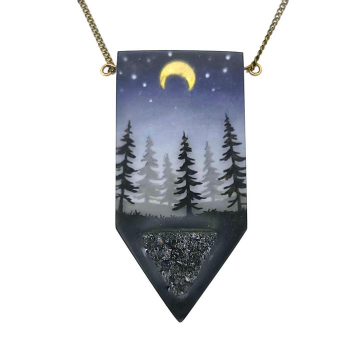 Necklace - Druzy Forest Crystal by Fernworks