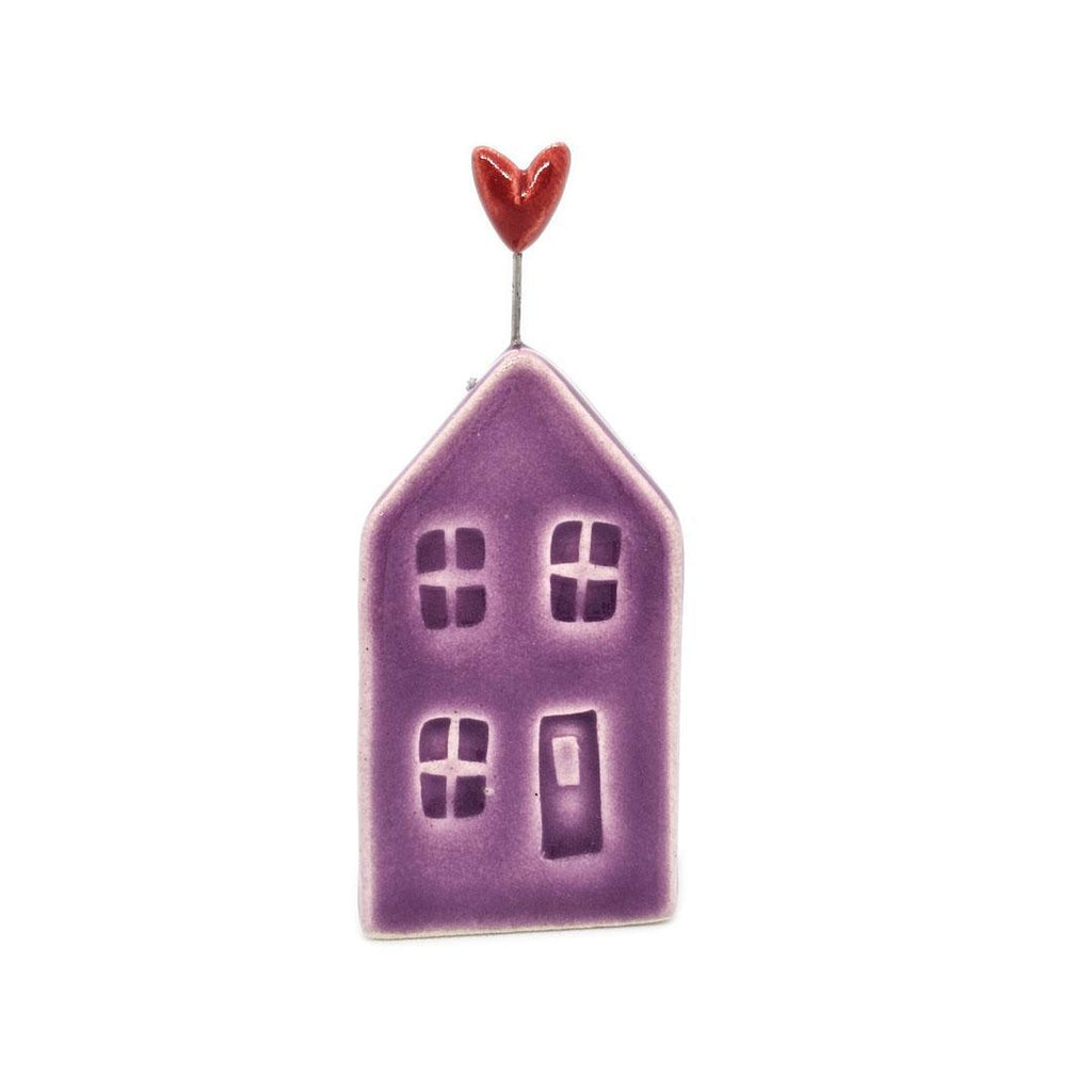 Tiny Pottery House - Magenta with Heart (Assorted Colors) by Tasha McKelvey