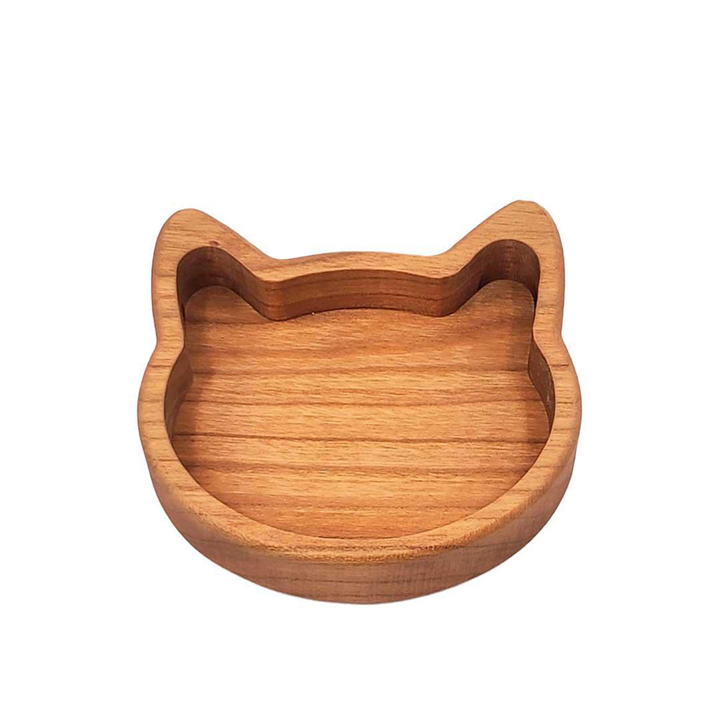 Tray - Small - Cat Head Open Tray (Assorted Cherry Woods) by Saving Throw Pillows