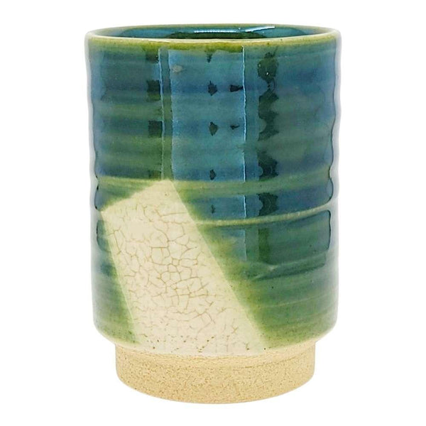 Cup - Large Green Seto-Yaki Oribe by Asemi Co.