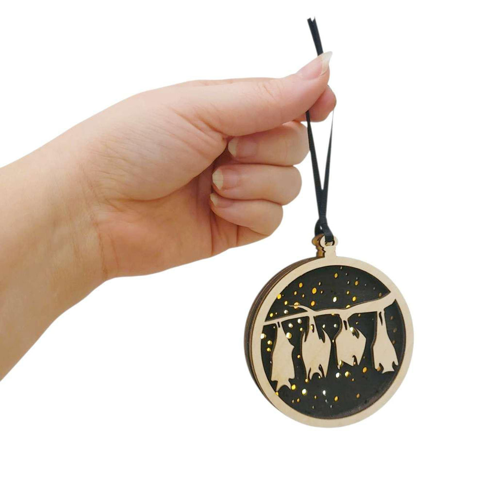 Ornament - Light Up Wood (Bats) by Squirrel Tacos Papercuts