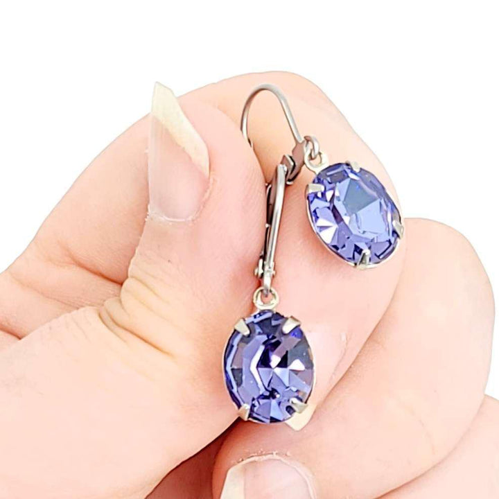 Earrings - Purples - Steel Vintage Rhinestone Dangles (Assorted Styles) by Christine Stoll | Altered Relics