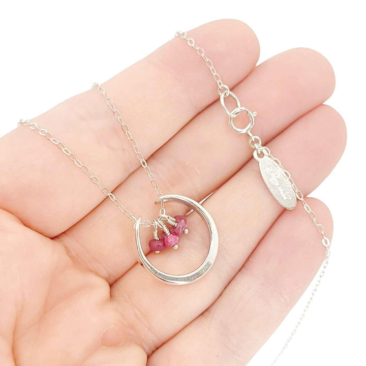 Necklace - Serena Gemstone Pendant (Ruby) by Foamy Wader