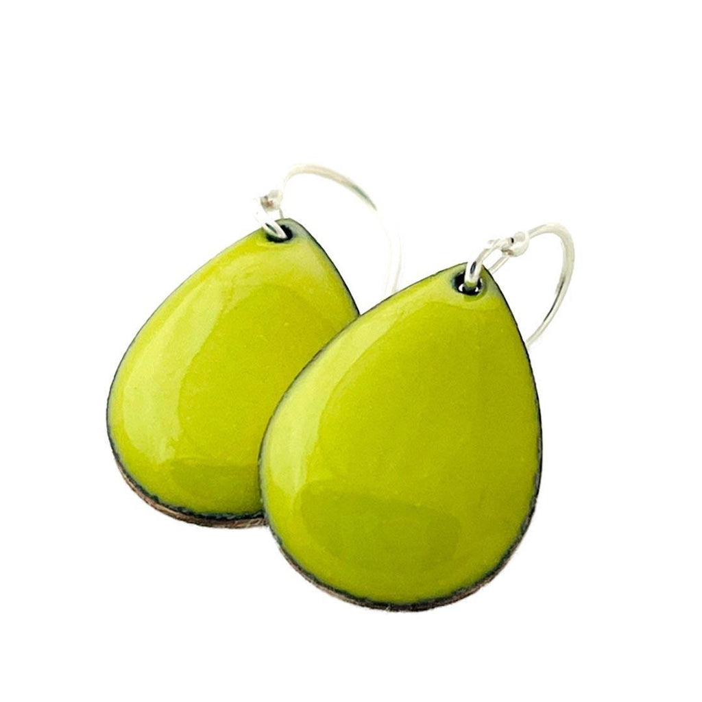 Earrings - Small Teardrop (Chartreuse Green) by Magpie Mouse Studios