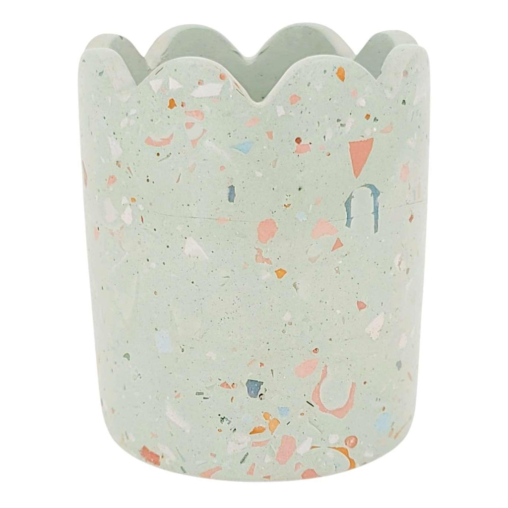 Match Holder - Scalloped Terrazzo Match Holder (Mint Green) by Linda Makess