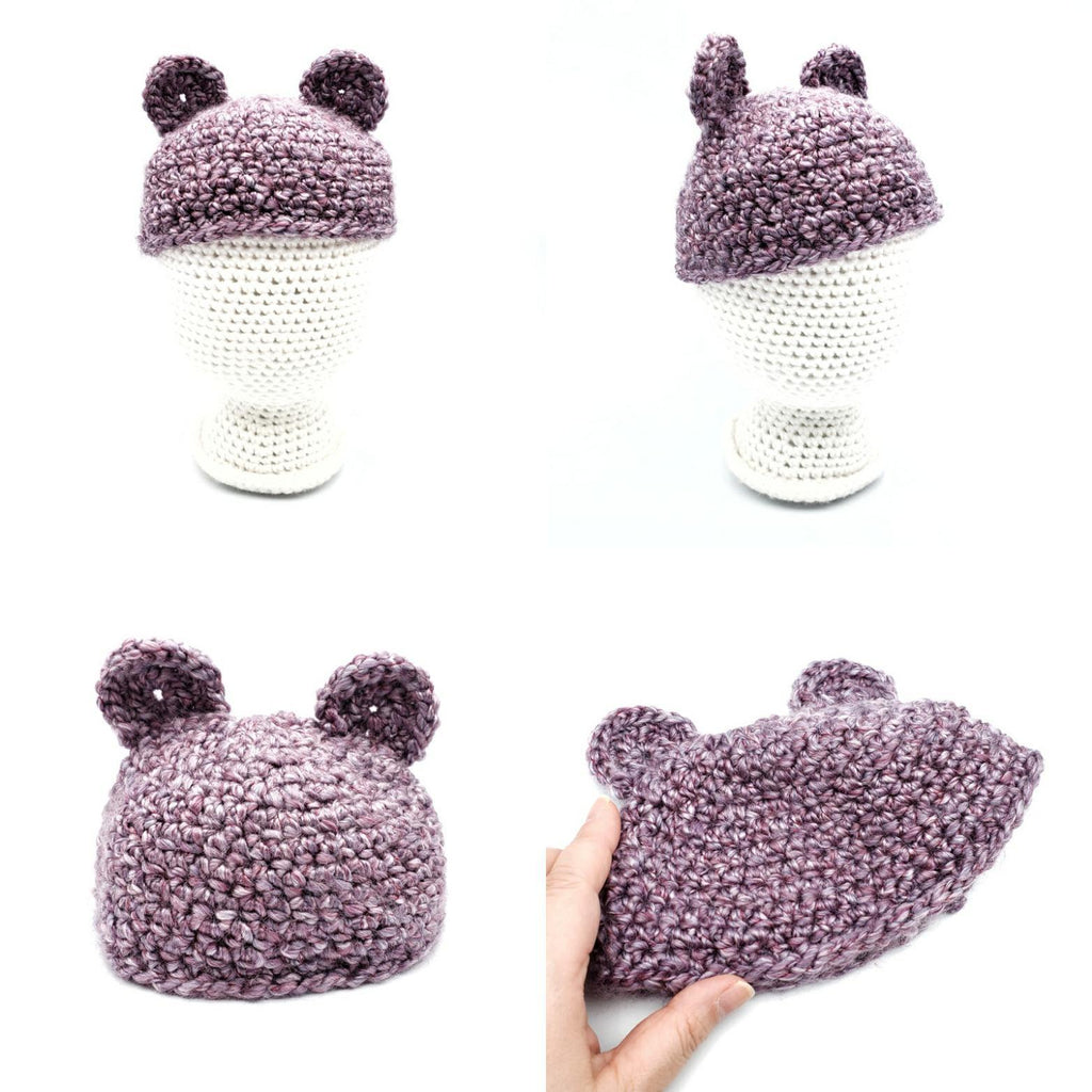 Hat - Toddler - Bear (Light Pink Purple) by Scary White Girl