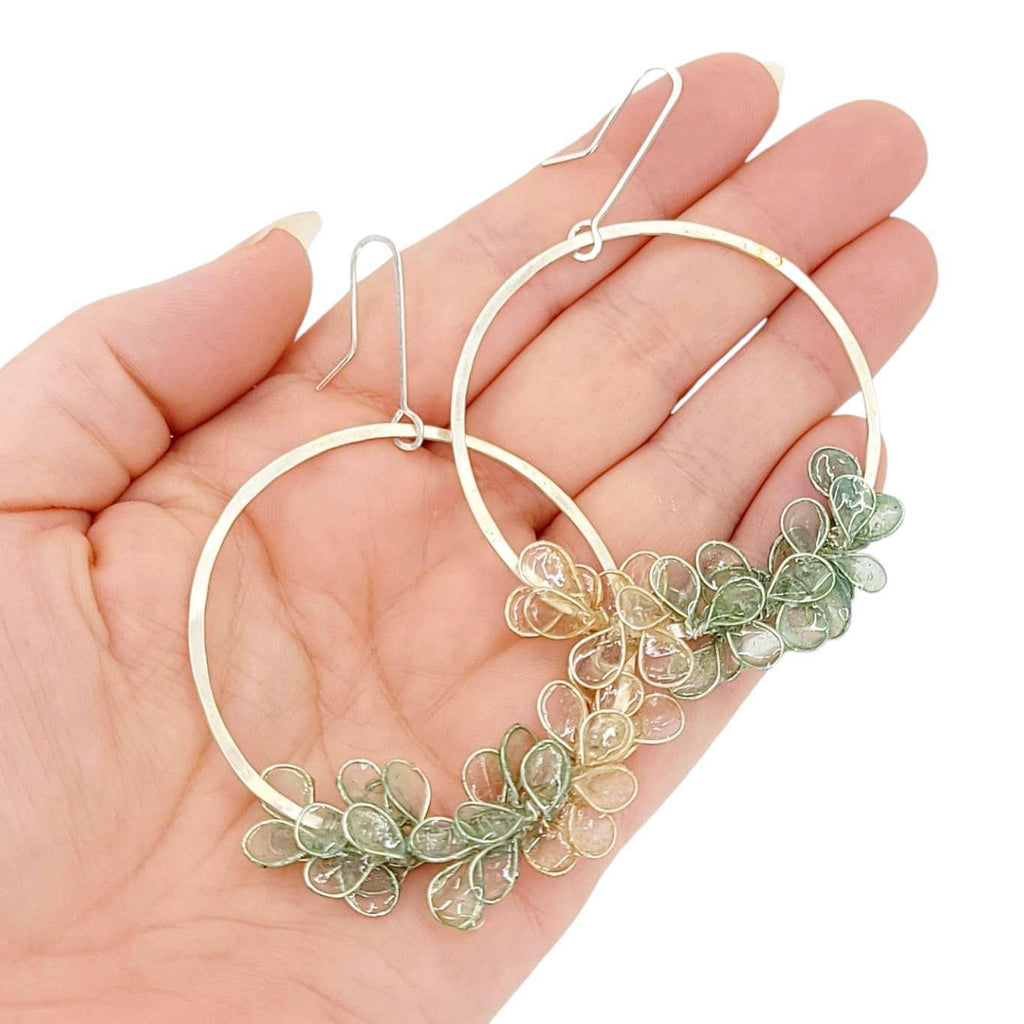 Earrings - Large Silver Laurel (Assorted Colors) by Verso