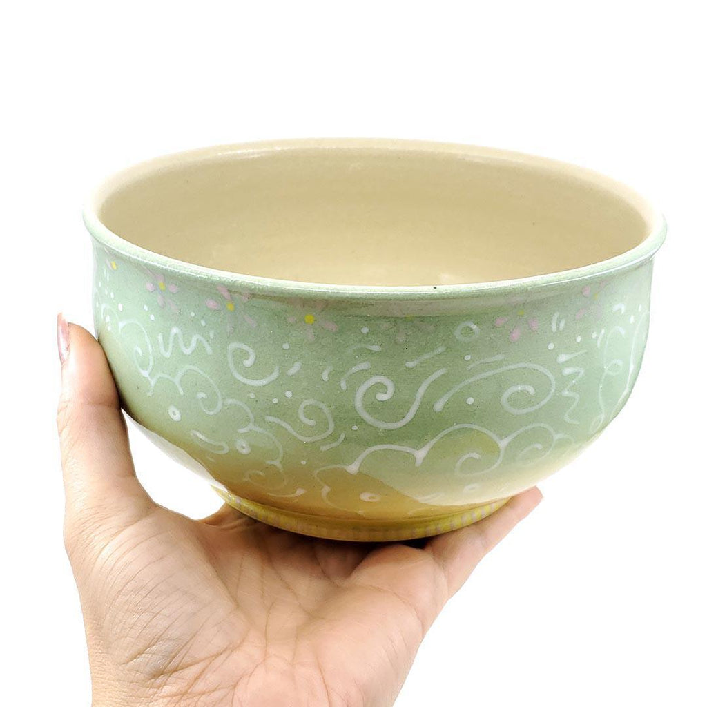 Bowl - 6 inch - Cloud Bowl (Green Gradient) by Dwadlings