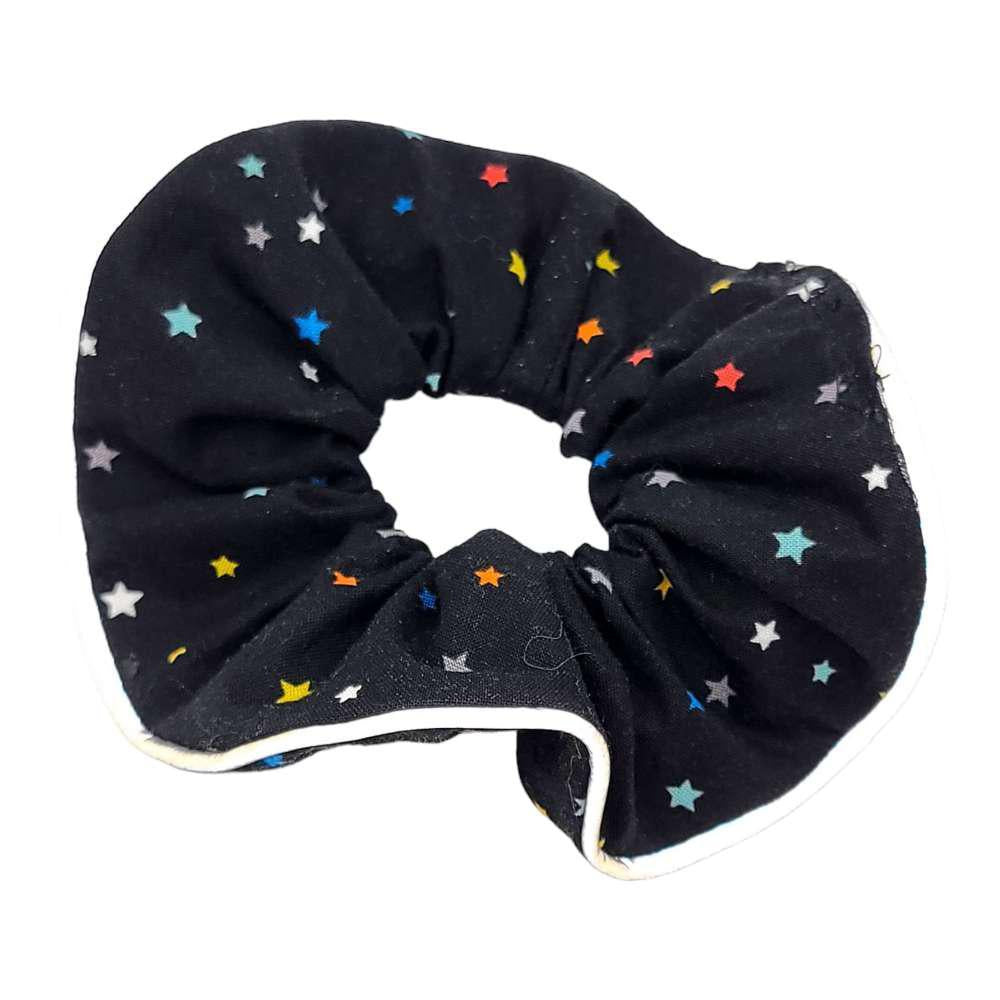 Hair Accessory - Reflective Piped Scrunchy in Colorful Tiny Stars by imakecutestuff