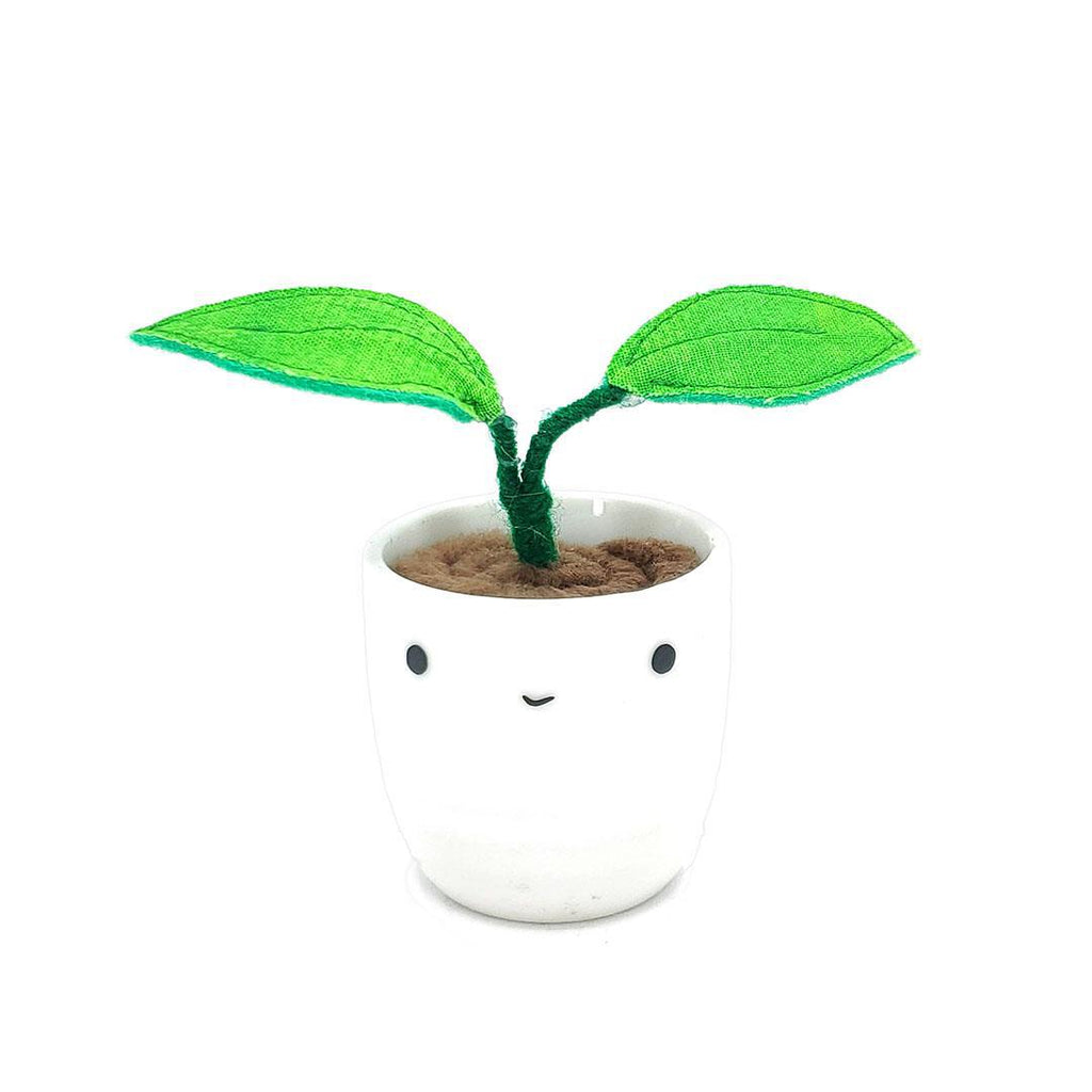 Collectible - Little Sprout Fabric Plant (Smile Two Small Leaves) by World of Whimm