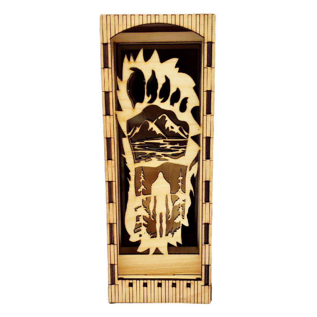 Lighted Shadowbox - Sasquatch by Squirrel Tacos Papercuts