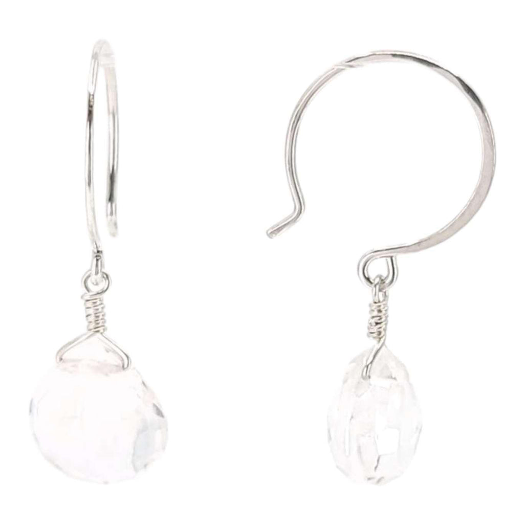 Earrings - Sterling Gemstone Drops (White Topaz) by Foamy Wader