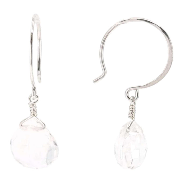 Earrings - Sterling Gemstone Drops (White Topaz) by Foamy Wader
