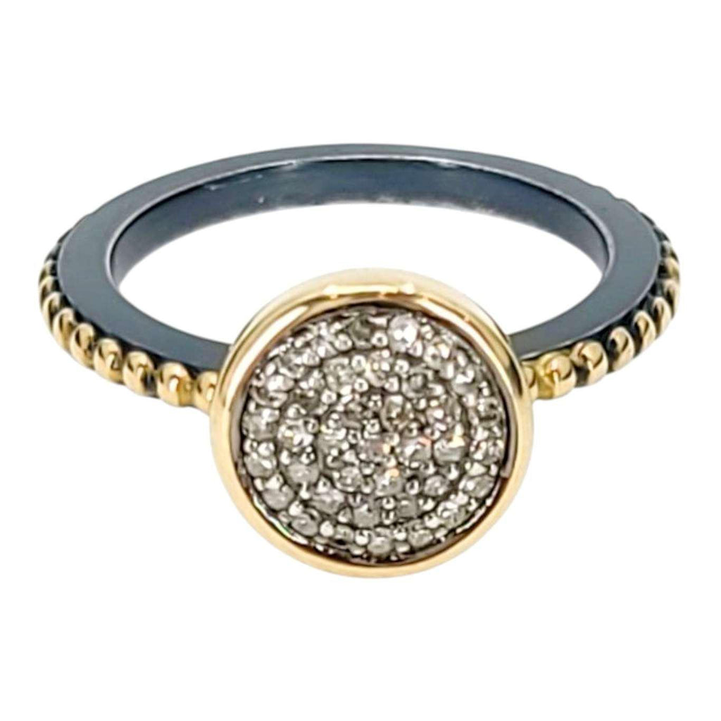 Ring - Size 7 - 10mm Pave Diamond Beaded Band (14k Gold, Sterling Silver, Diamond) by 314 Studio