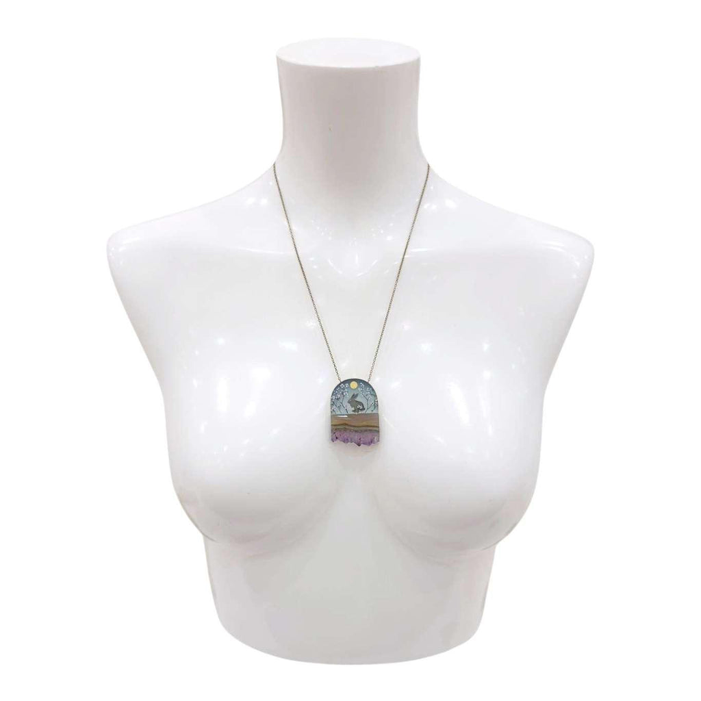Necklace - Rabbit Crystal (Amethyst) by Fernworks