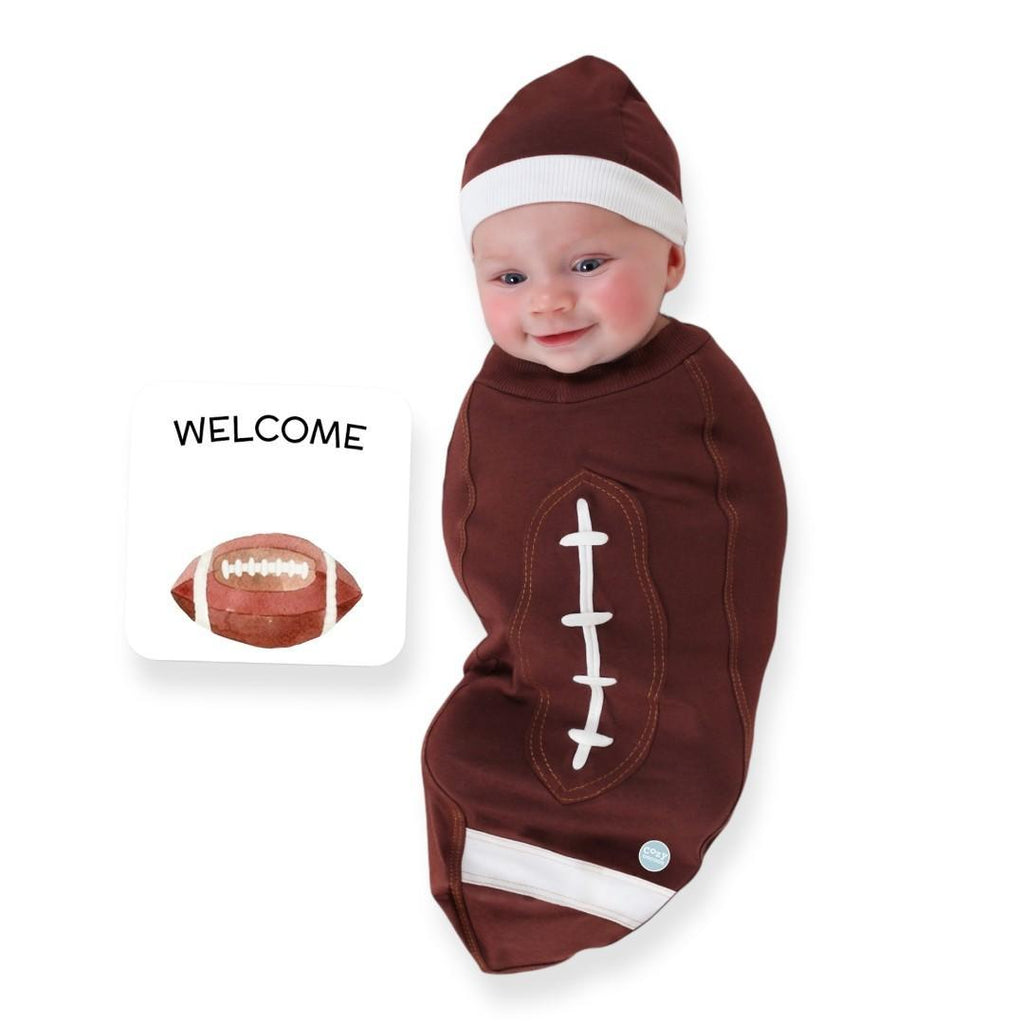 Swaddling Set - Football Baby Swaddling Set by Cozy Cocoon