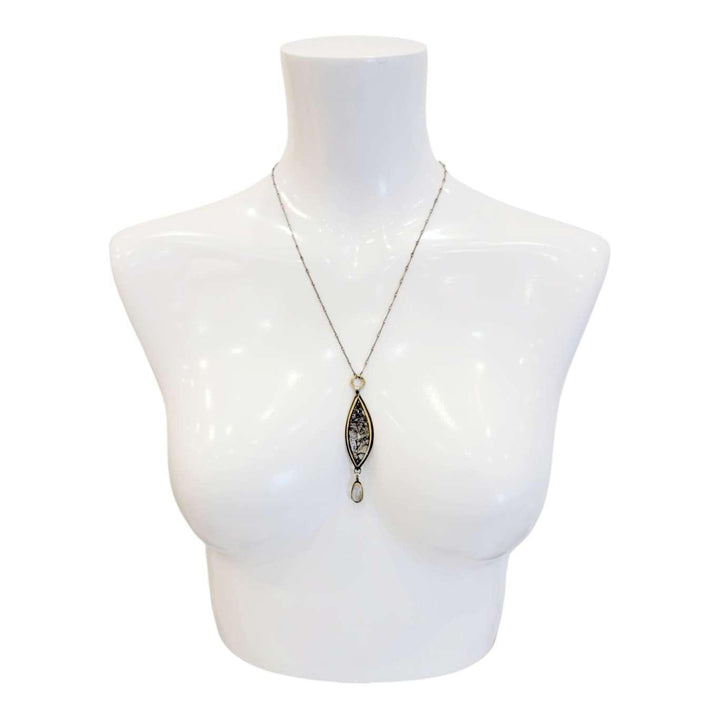 Necklace - Rutilated Quartz Aquamarine 14k 18k Gold by Allison Kallaway