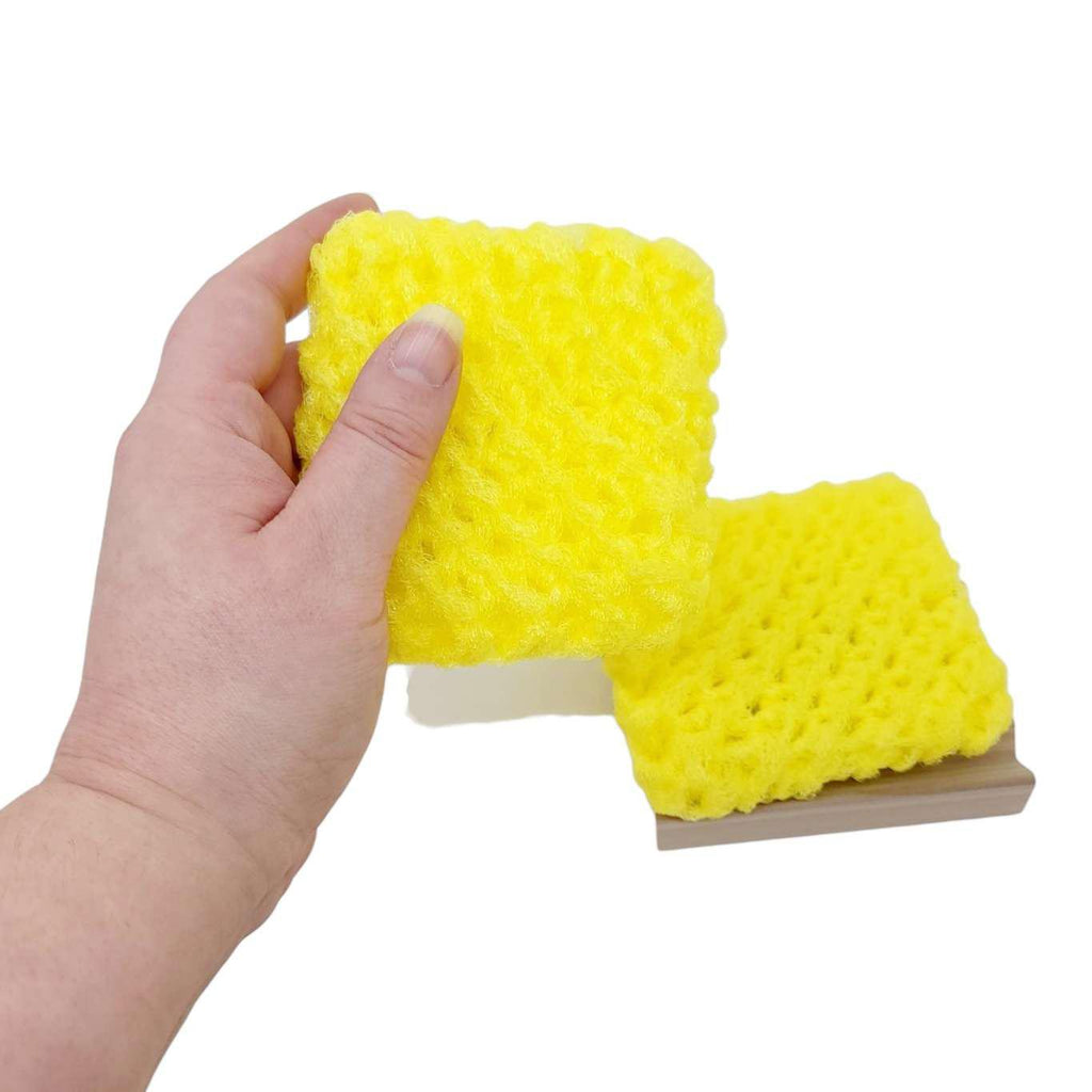 Scrubbies - Set of 2 with Wooden Dish (Yellow) by Dot and Army