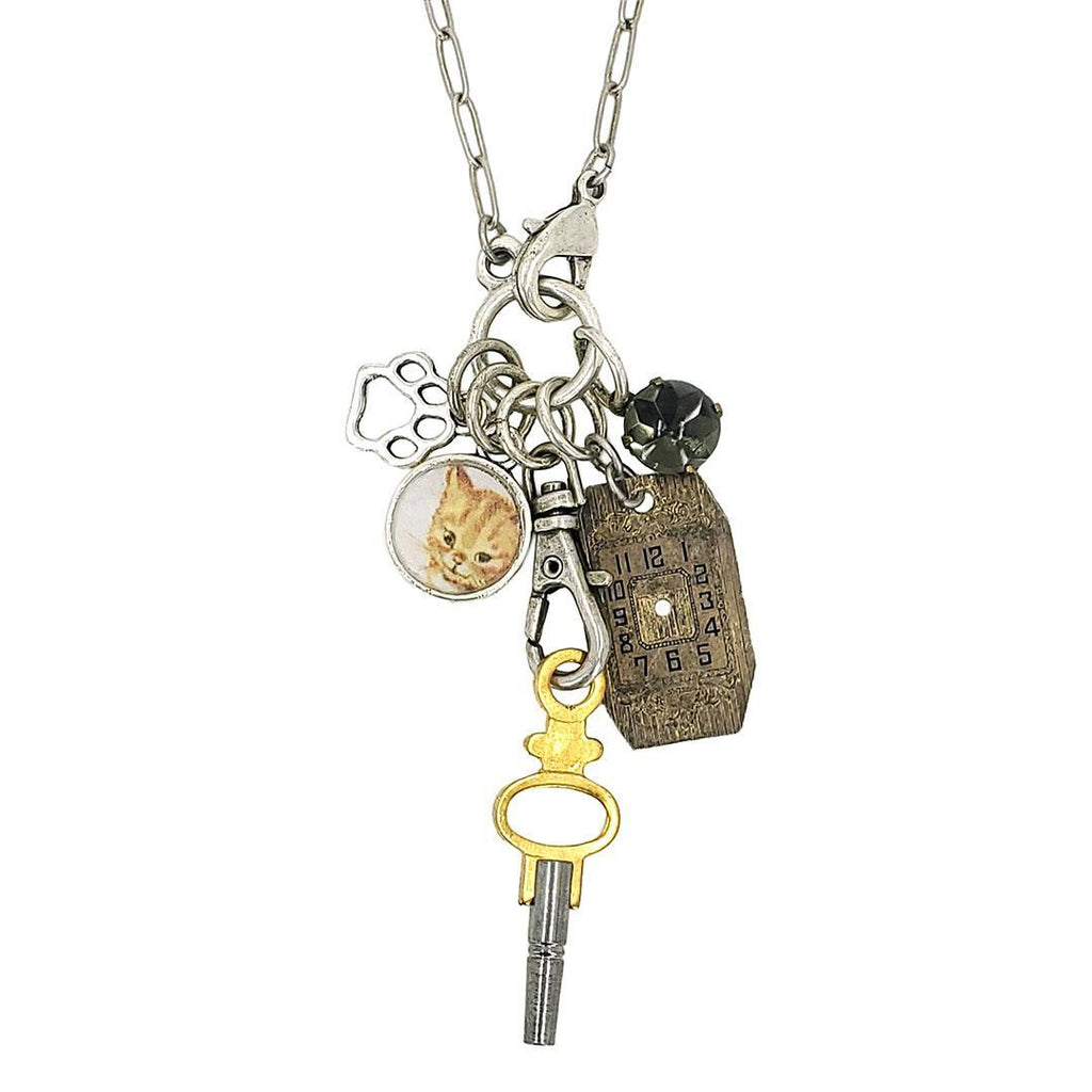 Necklace - ReCollect (Nine Lives for Puff) by Christine Stoll | Altered Relics