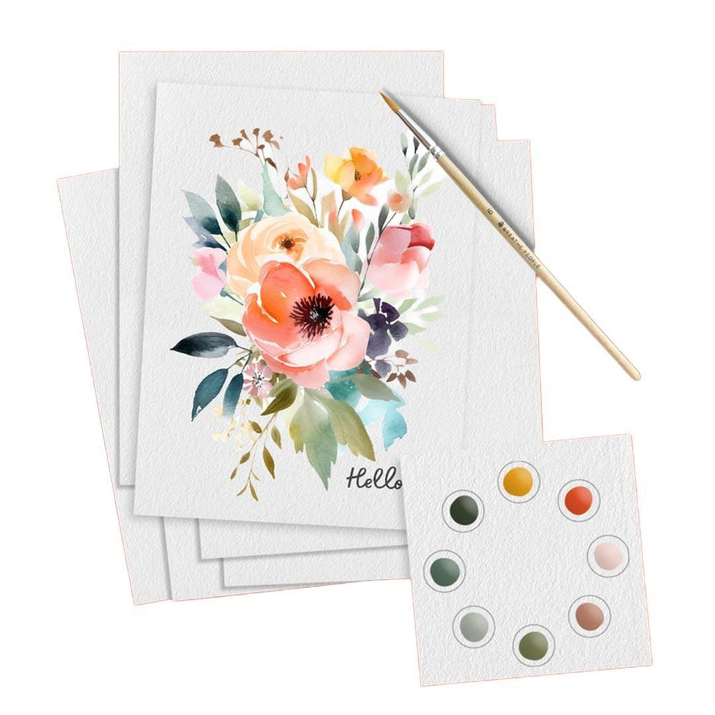 Watercolor Kit - Set of 6 Botanicals All in One Beginner Kit by Breathe People