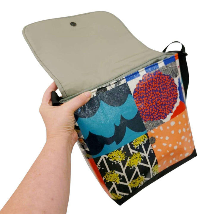 Messenger Bag - Reinforced Tall - Multi Pattern by Laarni and Tita