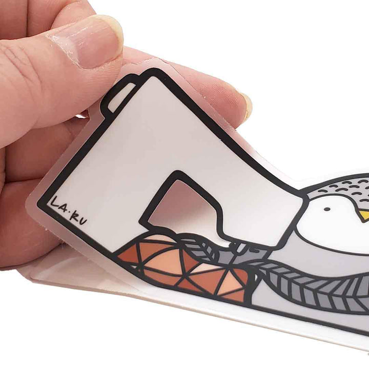 Sticker Vinyl - Quilting Owl (Transparent) by La Ru